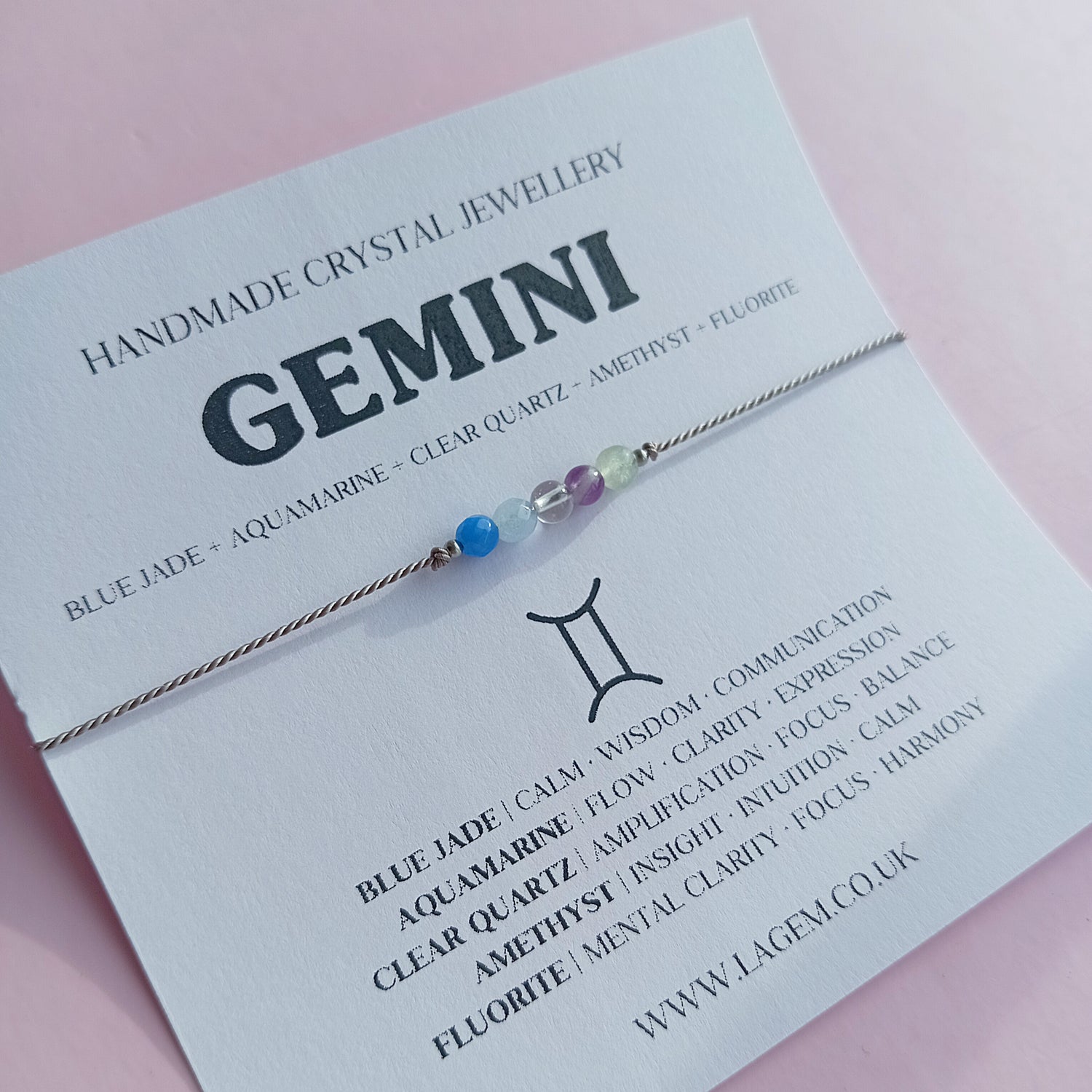 Gemini crystal bracelet UK
