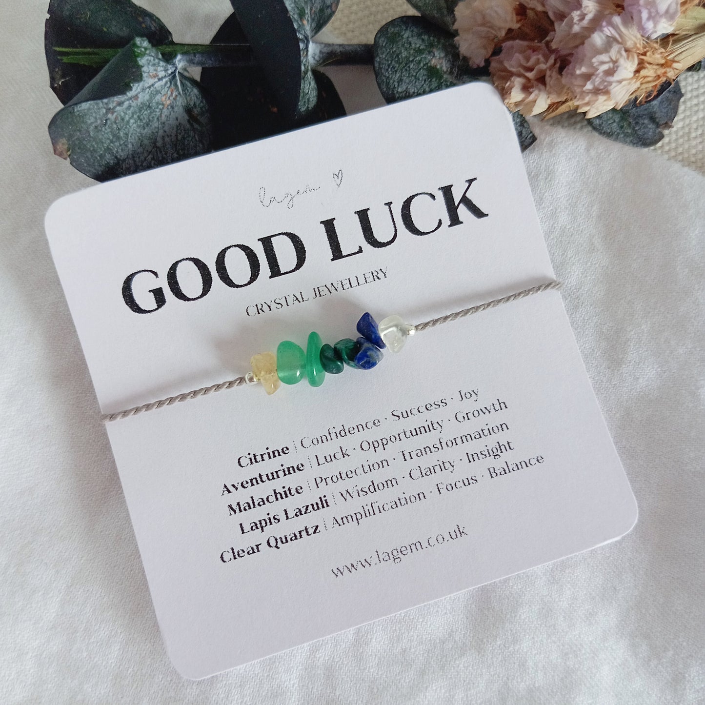 Good Luck Crystal Bracelet | Exam Success Gift