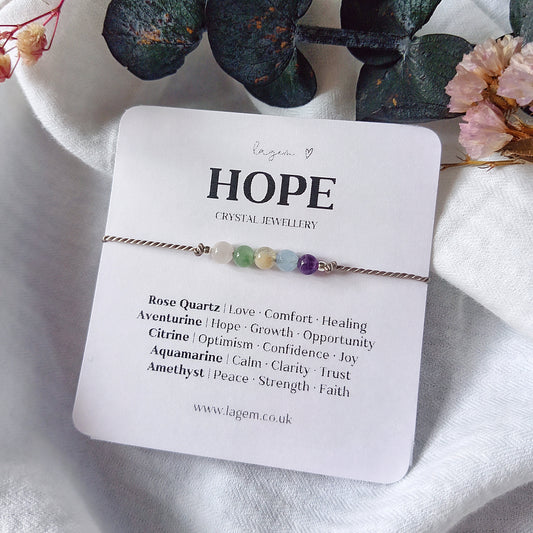 Hope Crystal Bracelet, New Beginnings Gift, Positivity jewellery