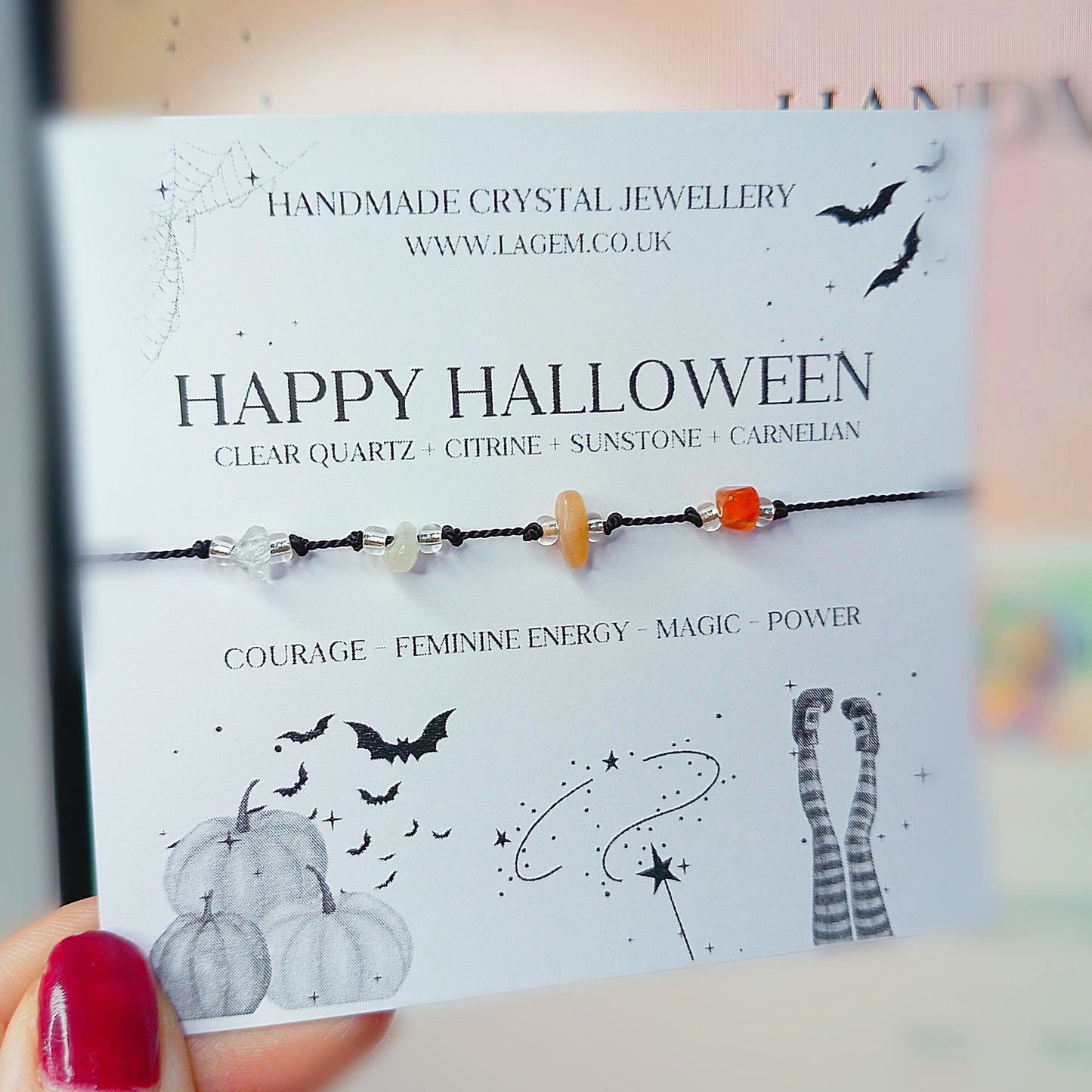 halloween crystal bracelet gift UK