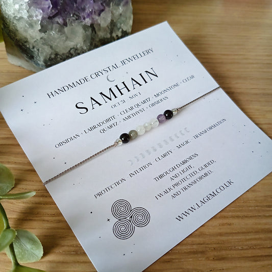Samhain crystal bracelet - witchy halloween gift bracelet UK 