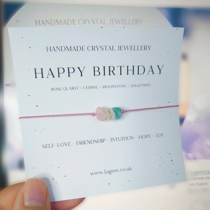 Happy birthday crystal bracelet