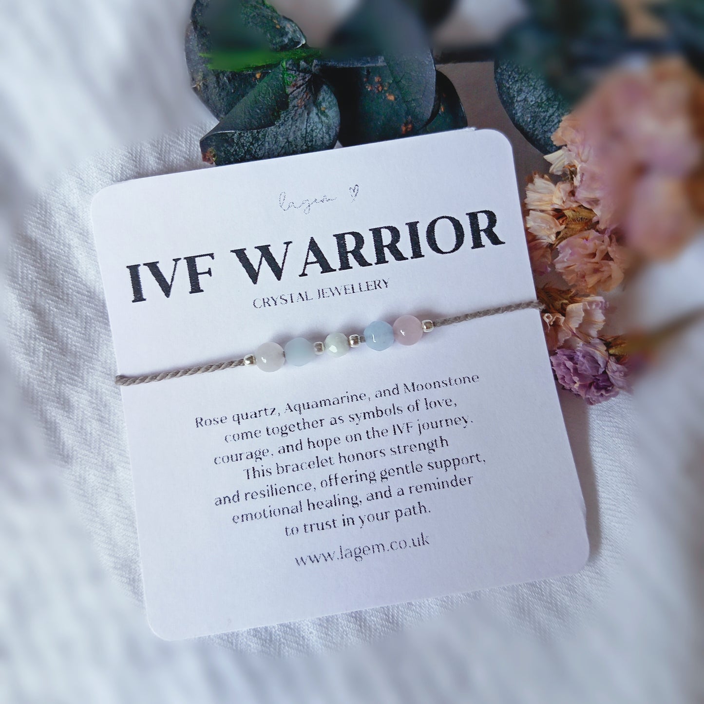 IVF Warrior Crystal Bracelet, Fertility Bracelet for TTC