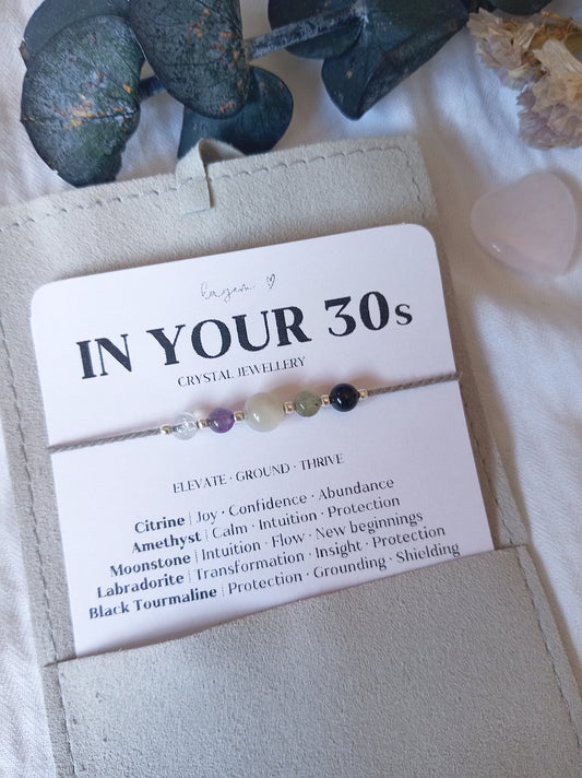 In your 30s Crystal Bracelet Gift, 30 Birthday Jewellery Gift 