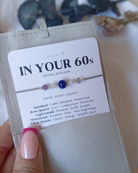 In your 60s Crystal Bracelet Gift, 60 Birthday Jewellery Gift 