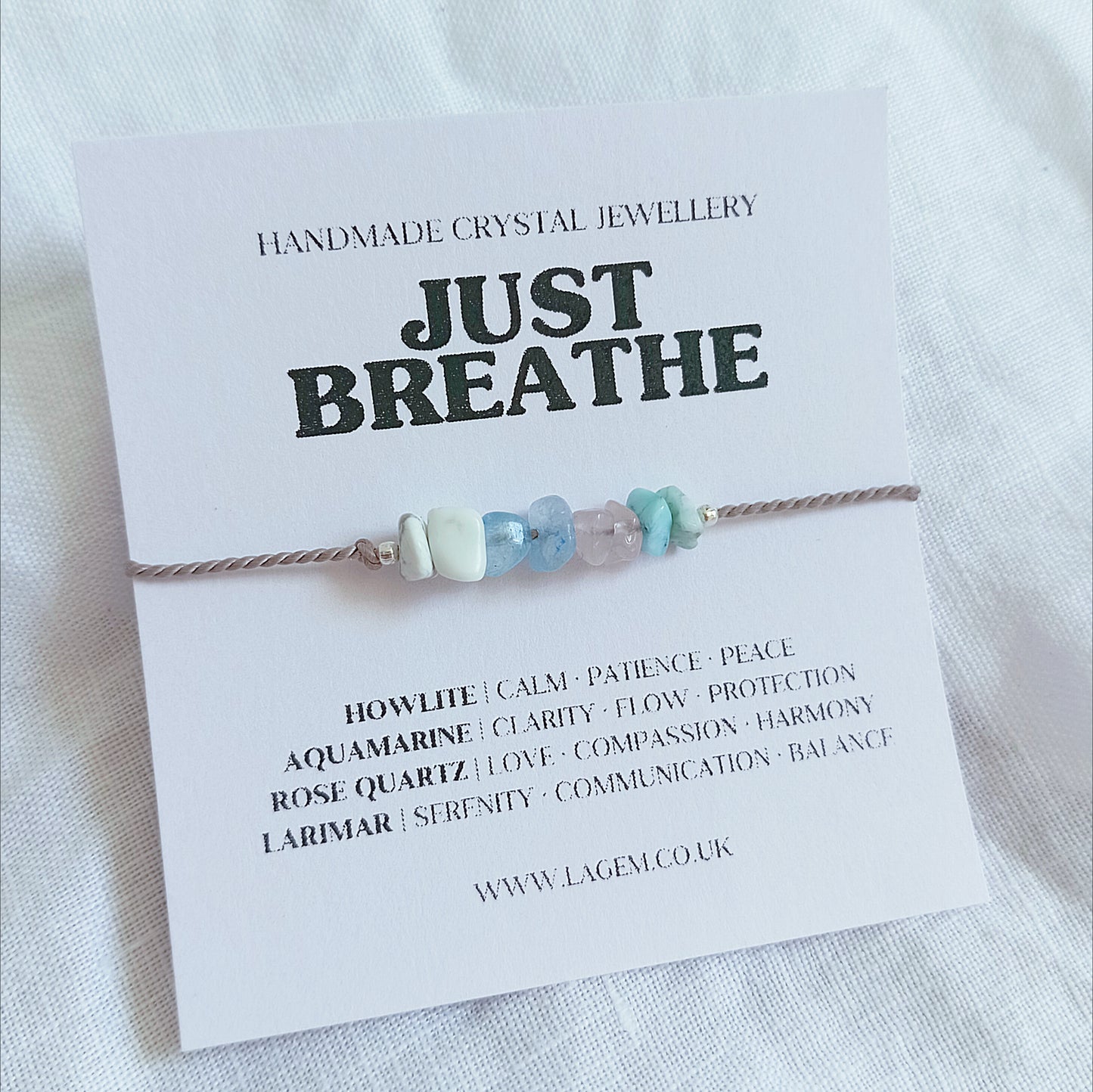 Just Breathe Crystal Bracelet UK – Calming & Anxiety Relief Jewellery