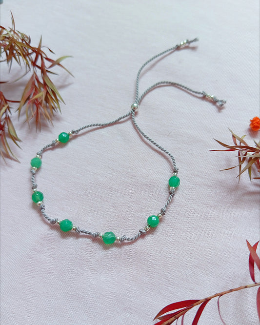 Handmade Crystal Bracelet Lagem, minimalist silk cord jewelry UK