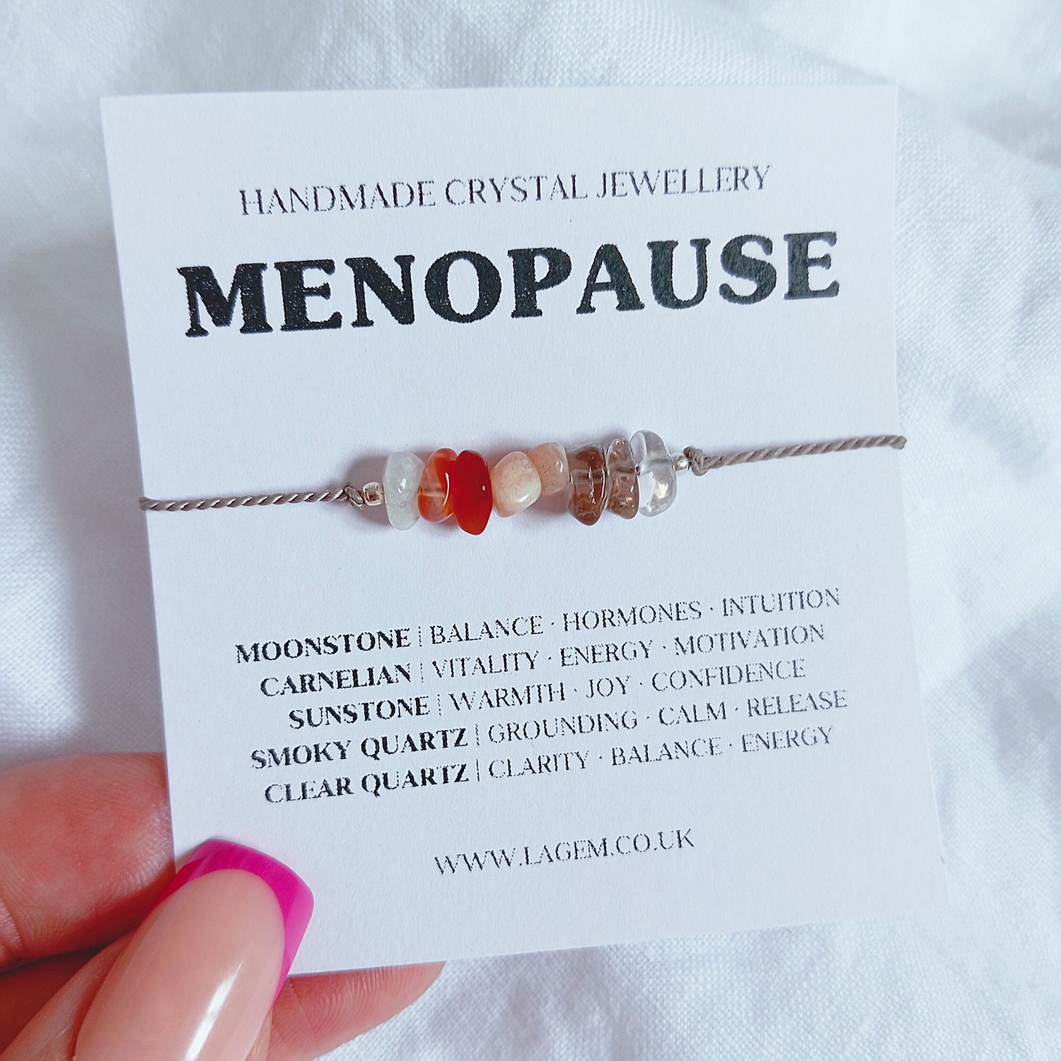 Menopause support crystal bracelet 
