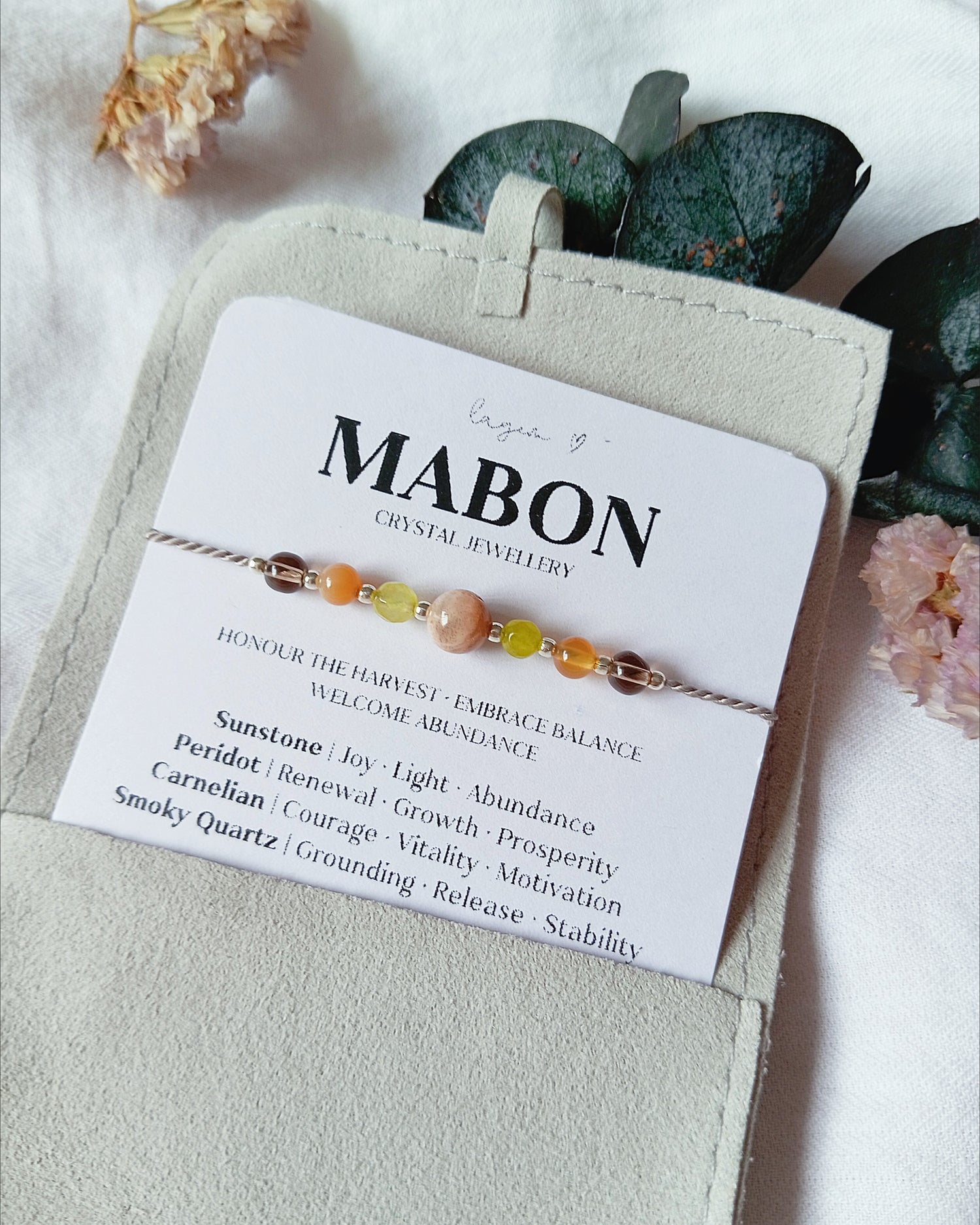 Mabon Crystal Bracelet | Autumn Equinox Gift Jewellery