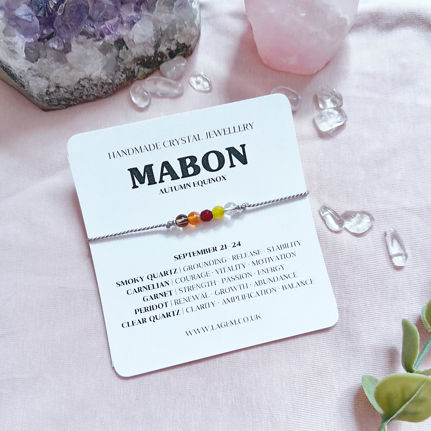 Mabon Crystal Bracelet UK – Autumn Equinox & Grounding Crystal Jewellery