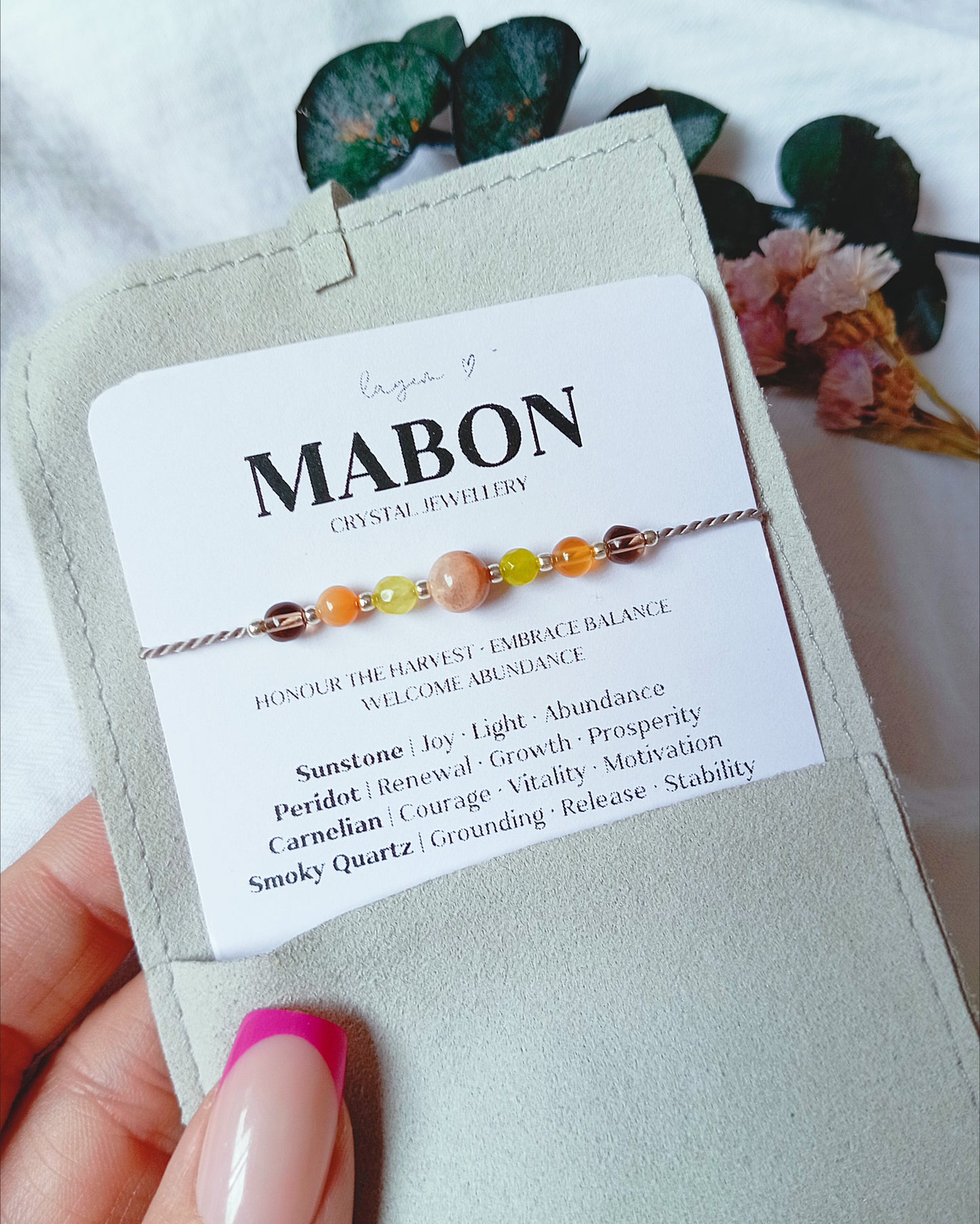 Mabon Crystal Bracelet | Autumn Equinox Gift Jewellery