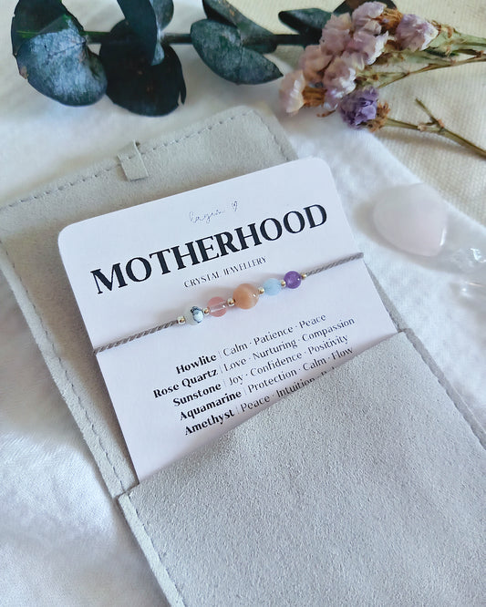 Motherhood Crystal Bracelet, Mother's day gift Mom to Be Gift , handmade crystal bracelet, dainty silk jewellery UK