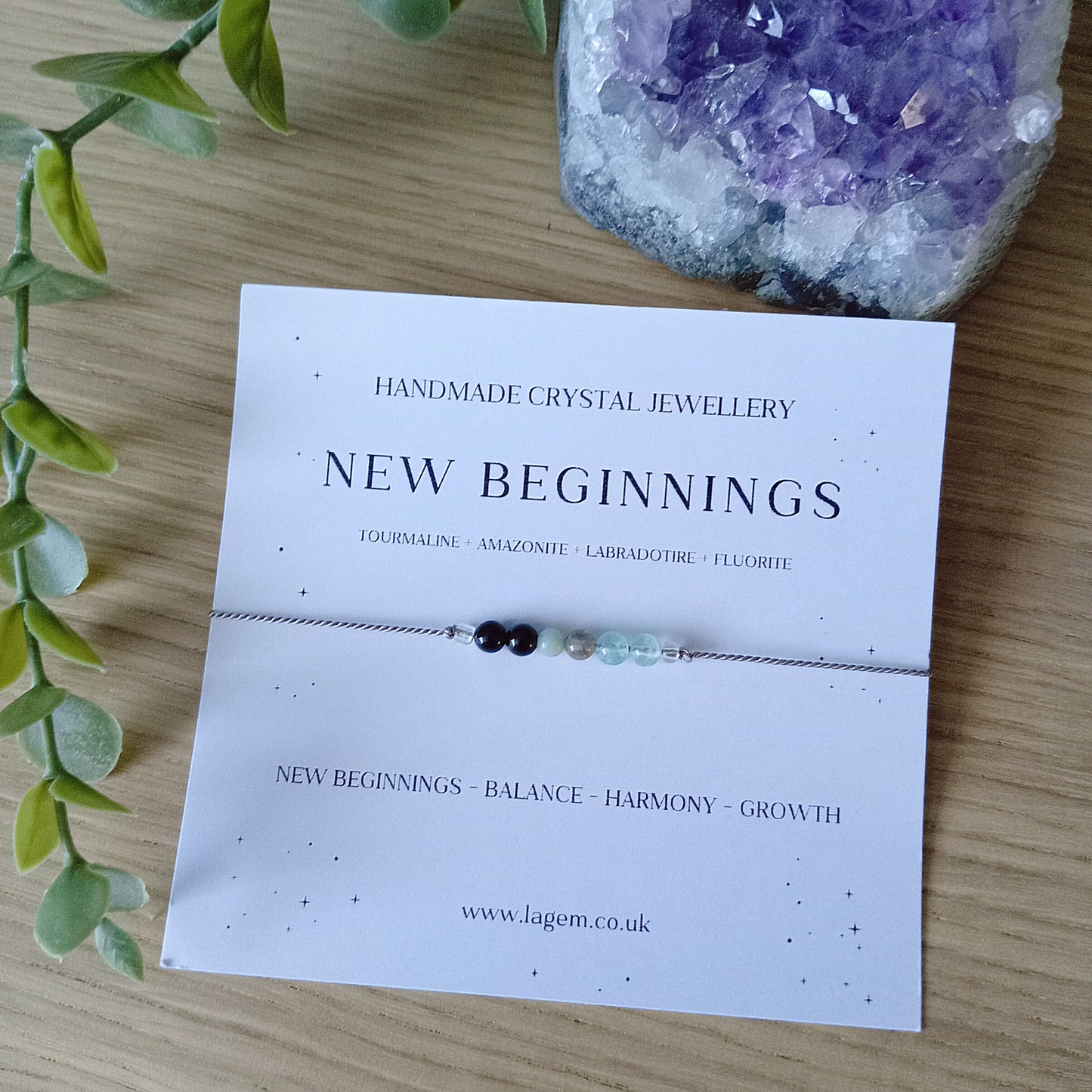 new beginning crystal bracelet - dainty minimalist jewellery in UK