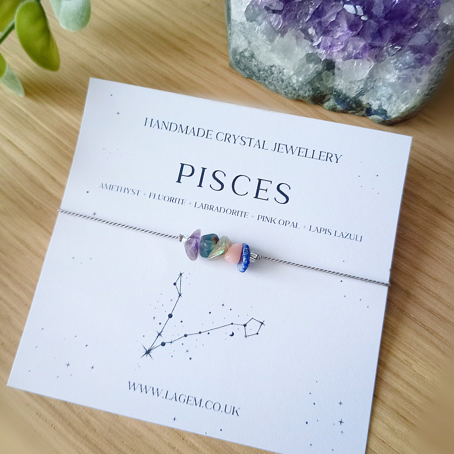 HANDMADE CRYSTAL BRACELET FOR ZODIAC PISCES IN UK