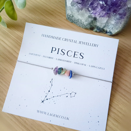 HANDMADE CRYSTAL BRACELET FOR ZODIAC PISCES IN UK