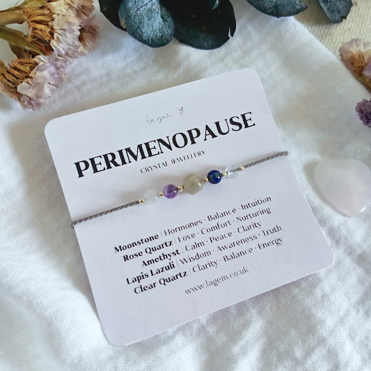 Perimenopause Crystal Bracelet, Moonstone Rose Quartz Amethyst Gift for Women