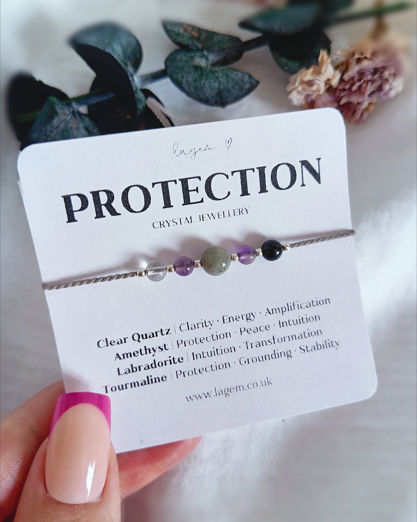 Protection Crystal Bracelet – Grounding, Calm & Energetic Shield