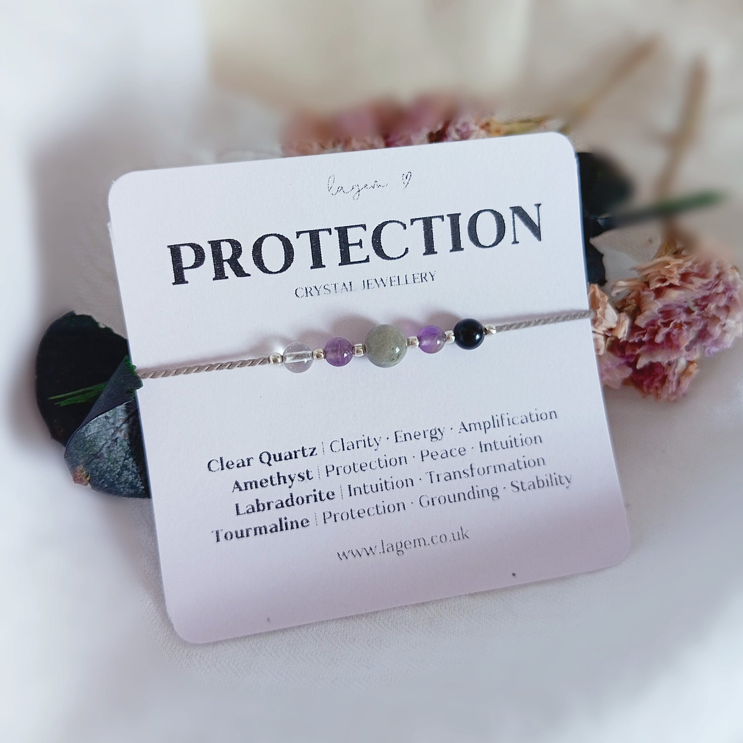 Protection Crystal Bracelet – Grounding, Calm & Energetic Shield