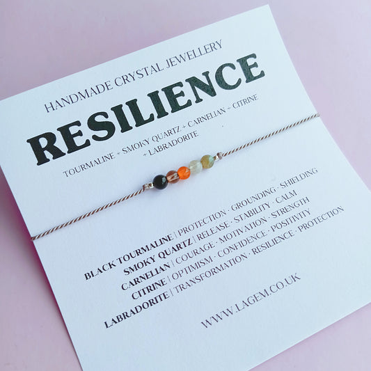 resilience crystal bracelet , strength courage jewellery