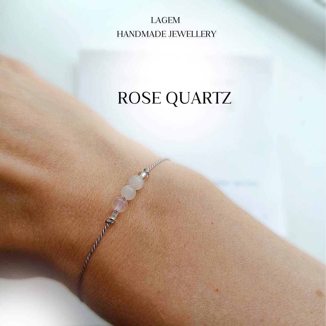 Dainty rose quartz bracelet UK
