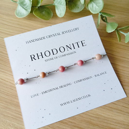 Rhodonite Crystal Bracelet