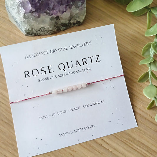 Rose quartz crystal bracelet UK