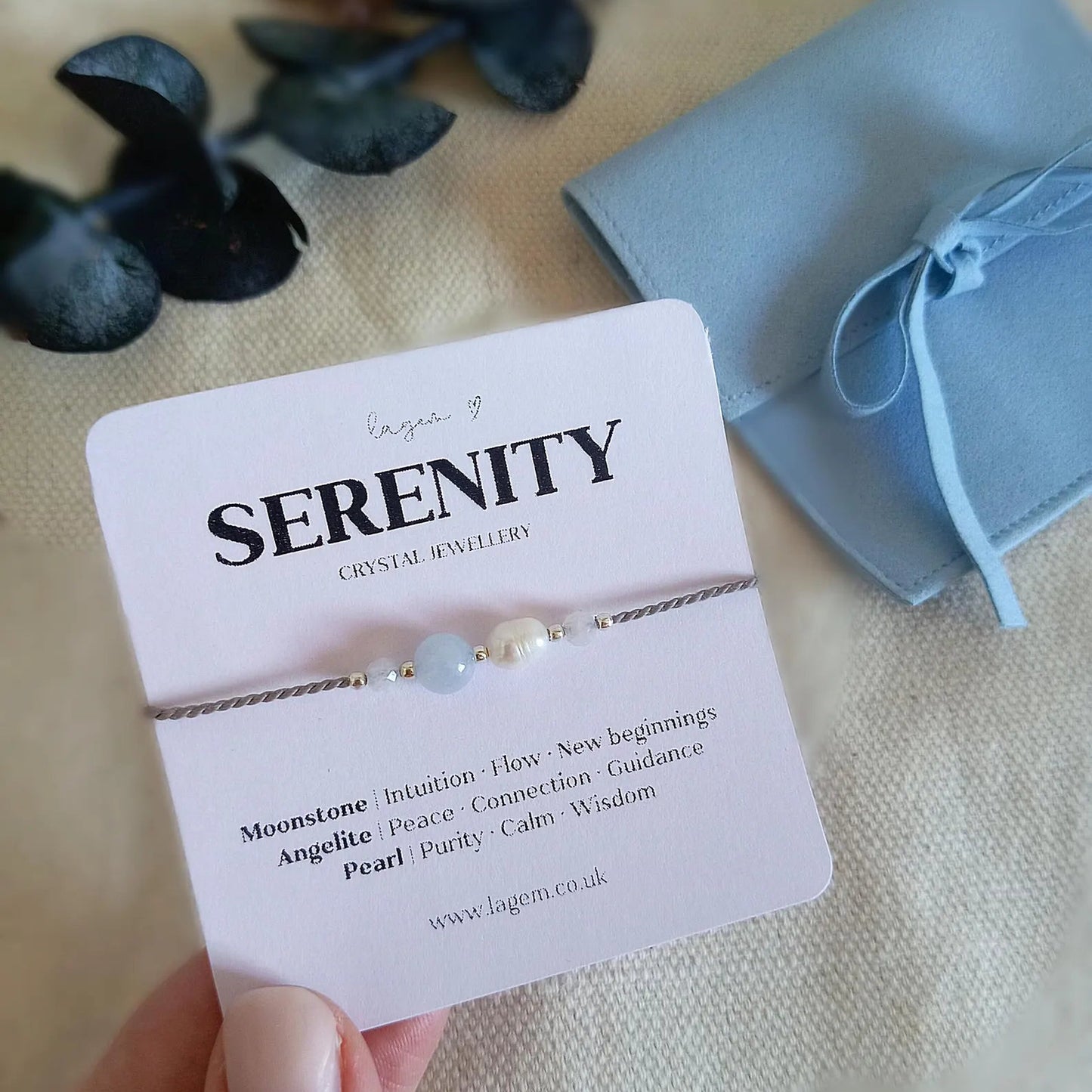 Serenity Crystal Bracelet, Moonstone Angelite Pearl Bracelet, Wedding Bracelet