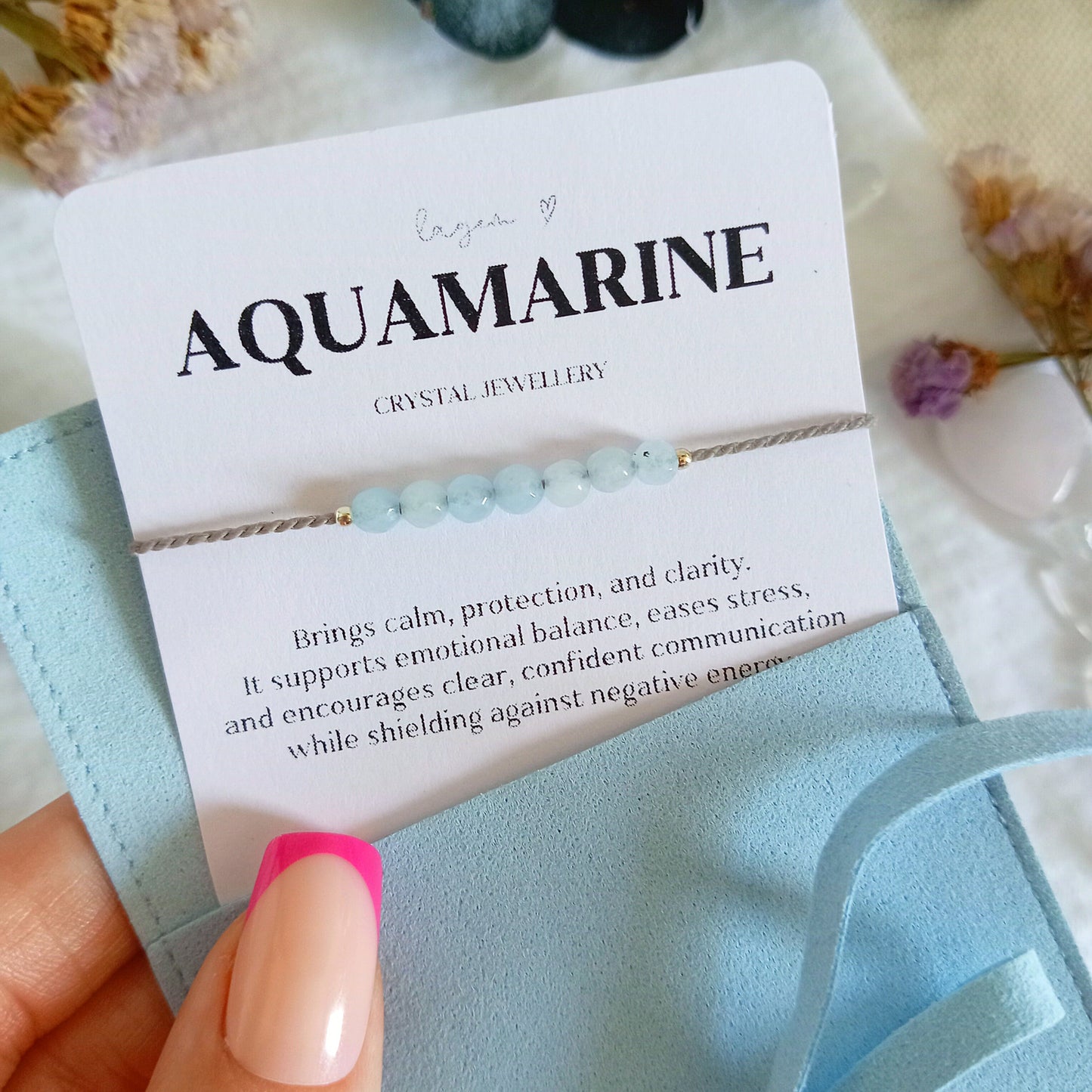 Something Blue Aquamarine Crystal Bracelet  Wedding Gift for Bride