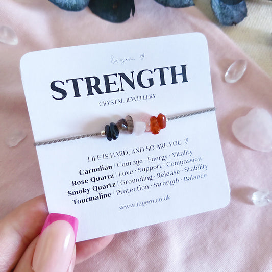 Strength & Grounding Crystal Bracelet – Thoughtful “Thinking of You” Gift