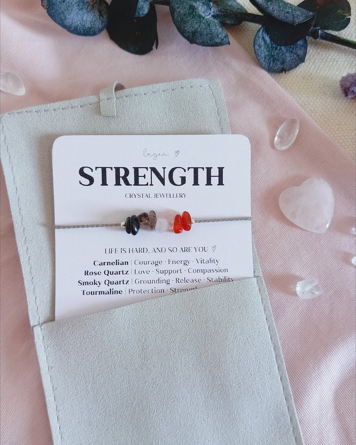 Strength & Grounding Crystal Bracelet – Thoughtful “Thinking of You” Gift