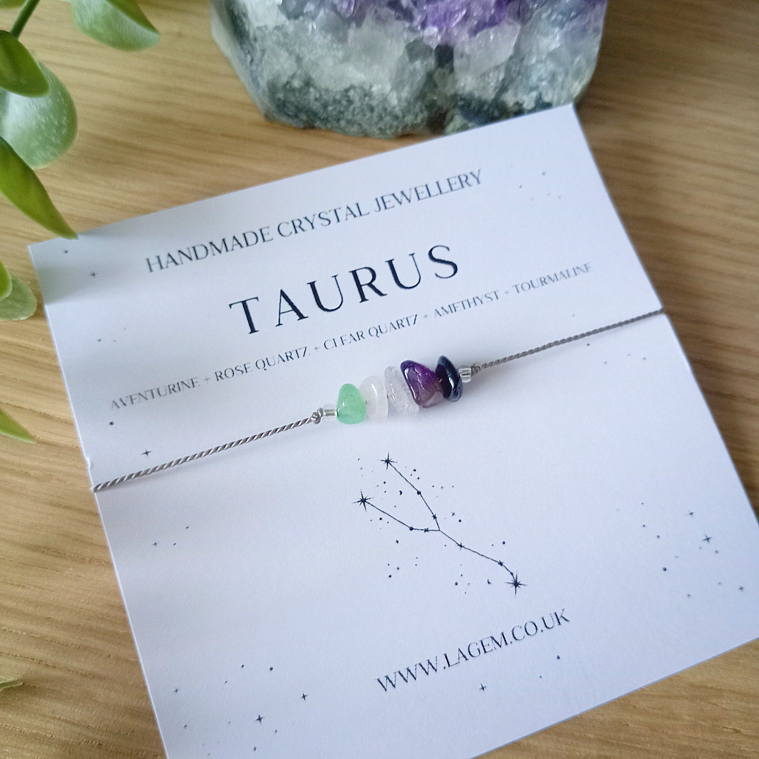 TAURUS ZODIAC CRYSTAL BRACELET UK

