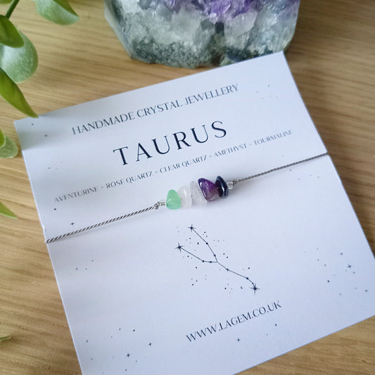 TAURUS ZODIAC CRYSTAL BRACELET UK