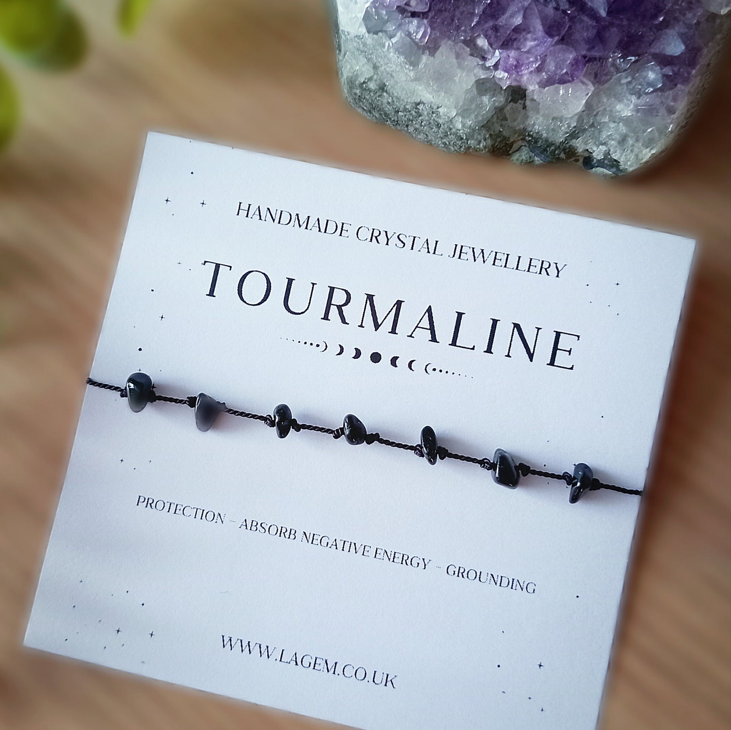 black tourmaline bracelet protection and grounding handmade jewellery gift