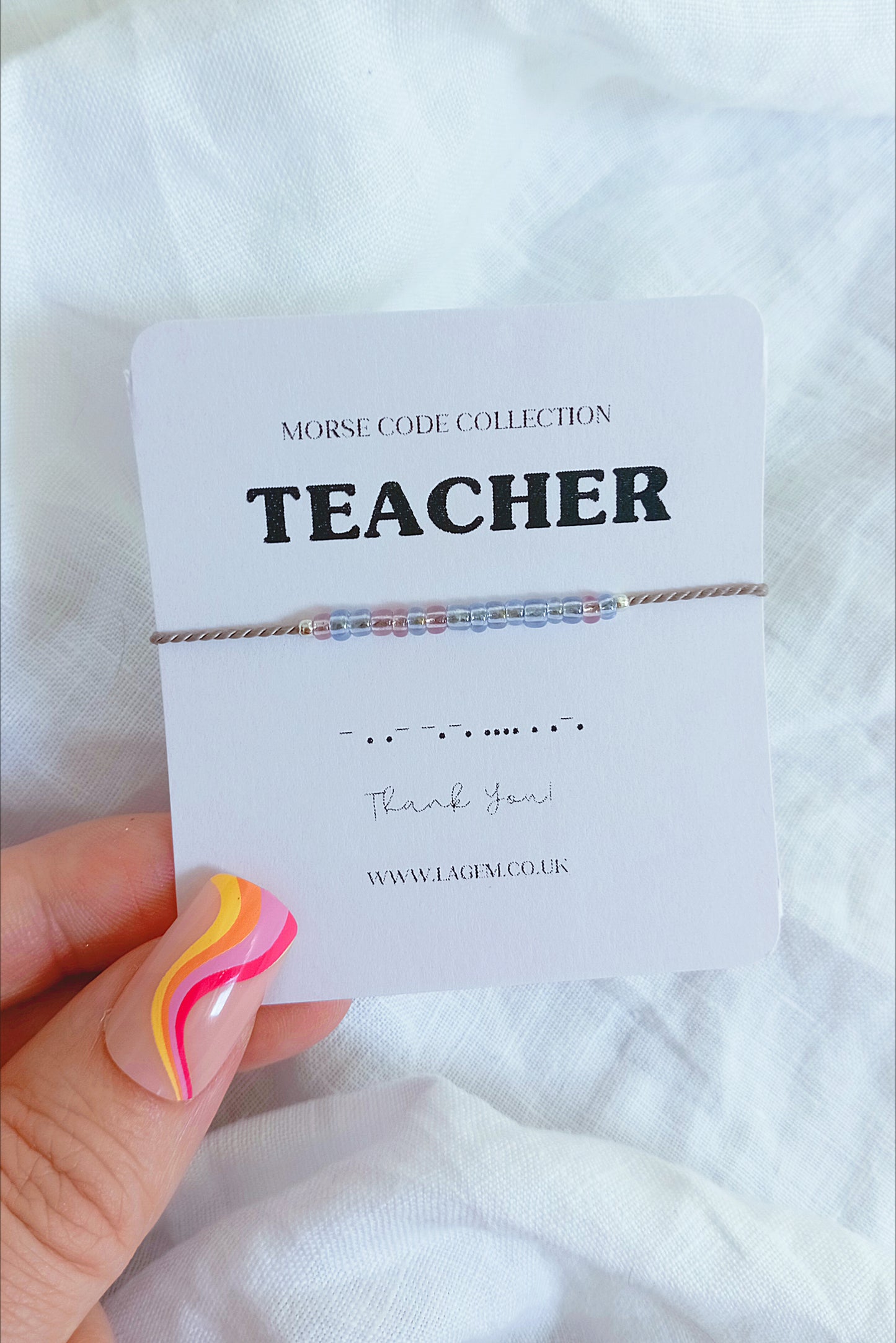 Teacher Morse Code Bracelet Gift 