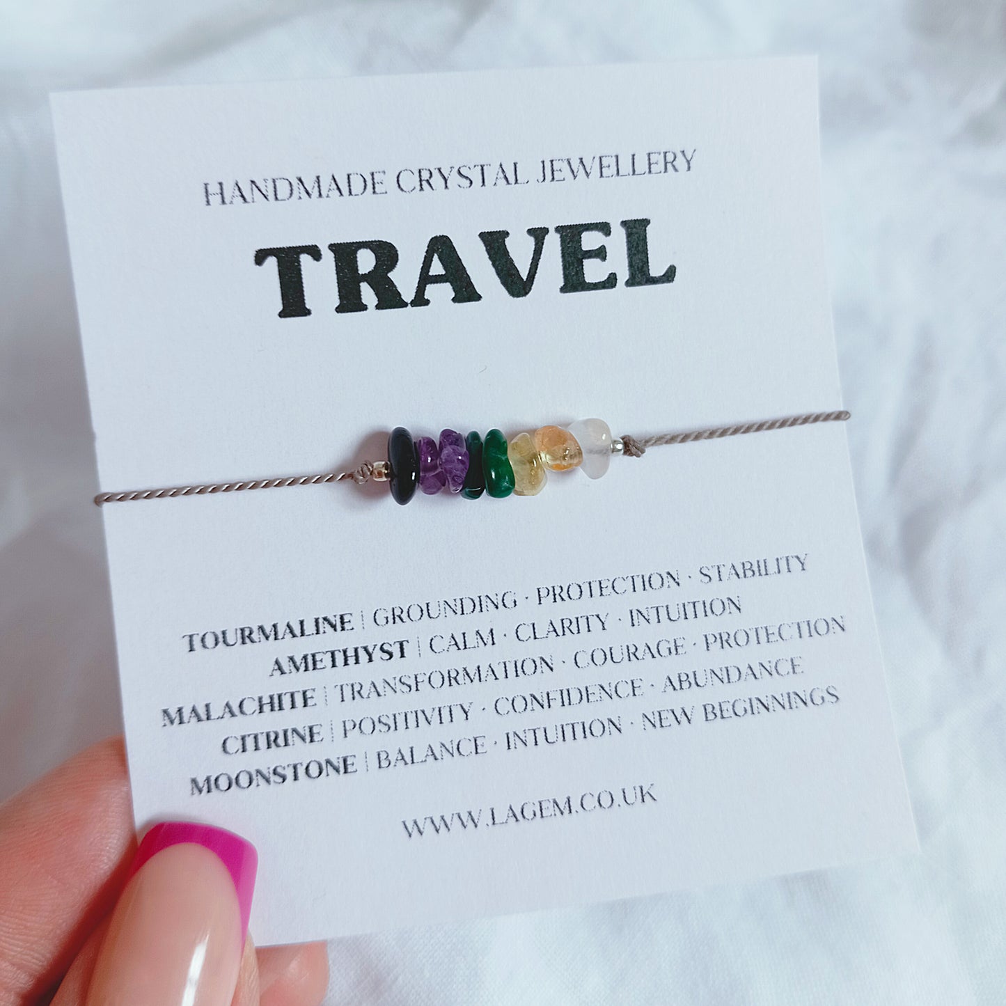 Travel Crystal Bracelet Gift, minimalist jewellery 