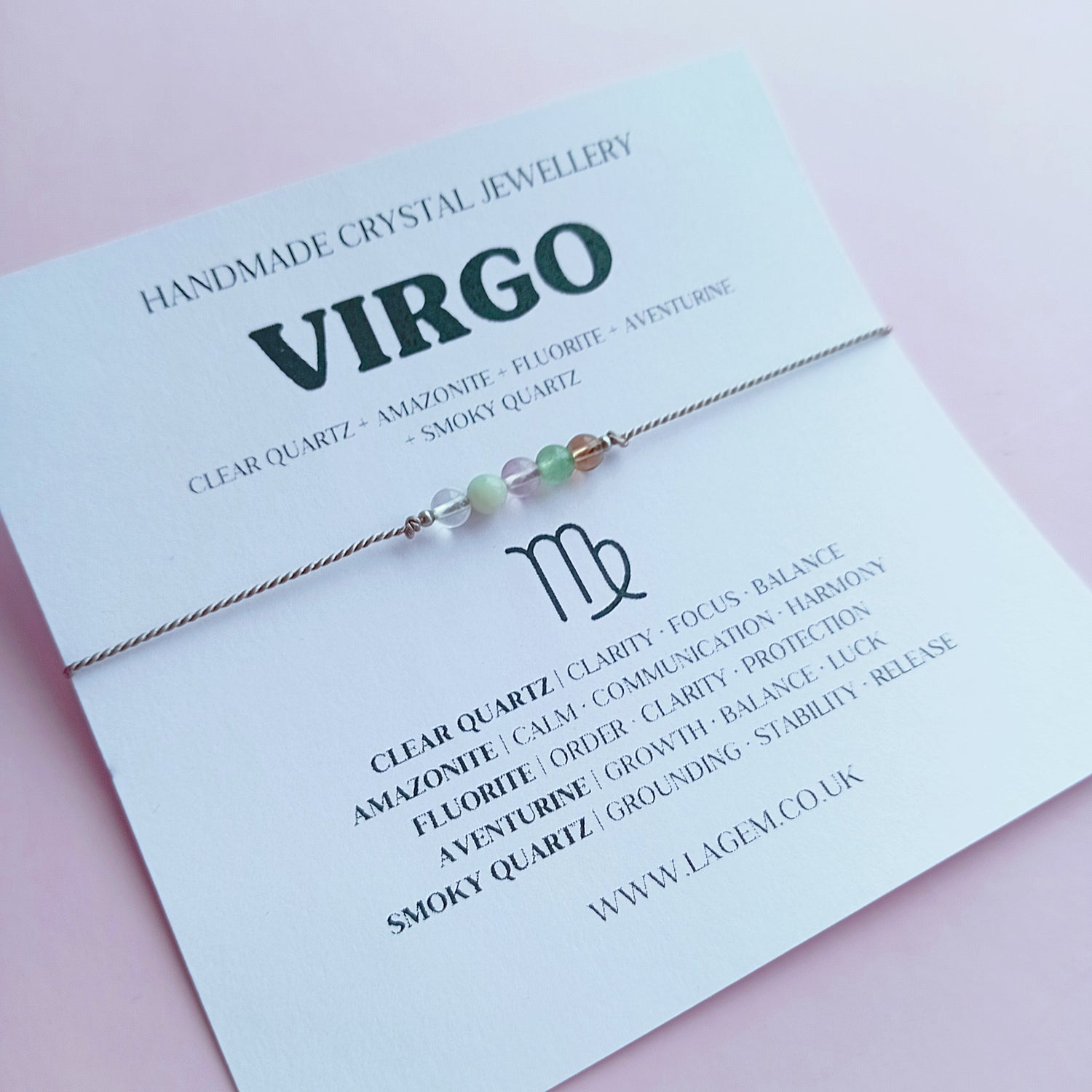 Virgo zodiac crystal bracelet 