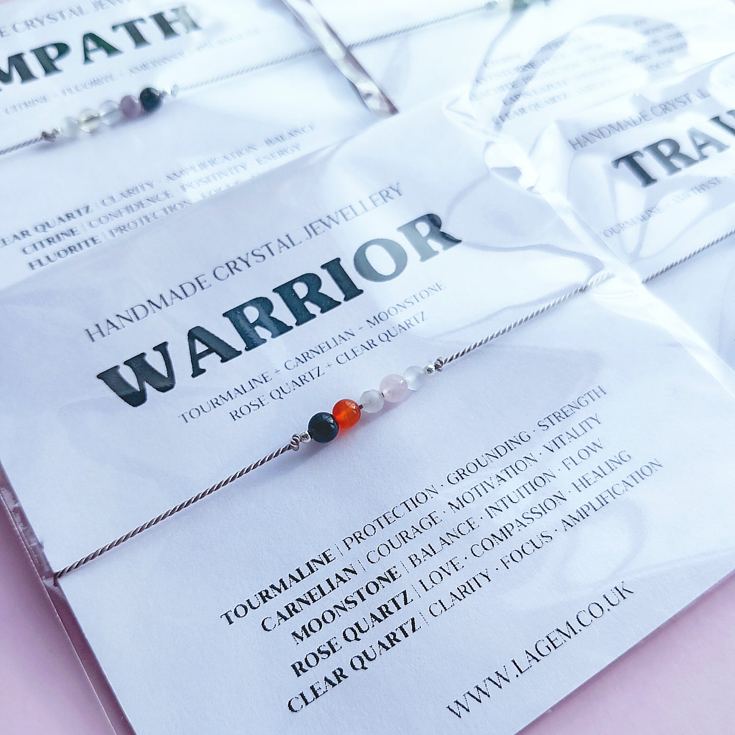 Warrior Crystal Bracelet, minimalist handmade bracelet UK
