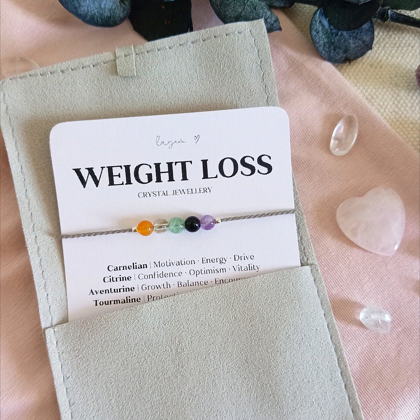 Weight Loss Journey Bracelet Gift, Motivation Crystal Jewellery