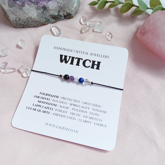 Witch Crystal Bracelet UK – Protection, Intuition & Spiritual Jewellery