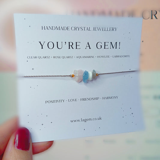 YOU ARE A GEM CRYSTAL BRACELET GIFT 