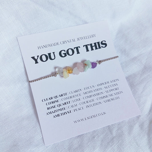 You Got This Crystal Bracelet Gift, Support Jewelry 