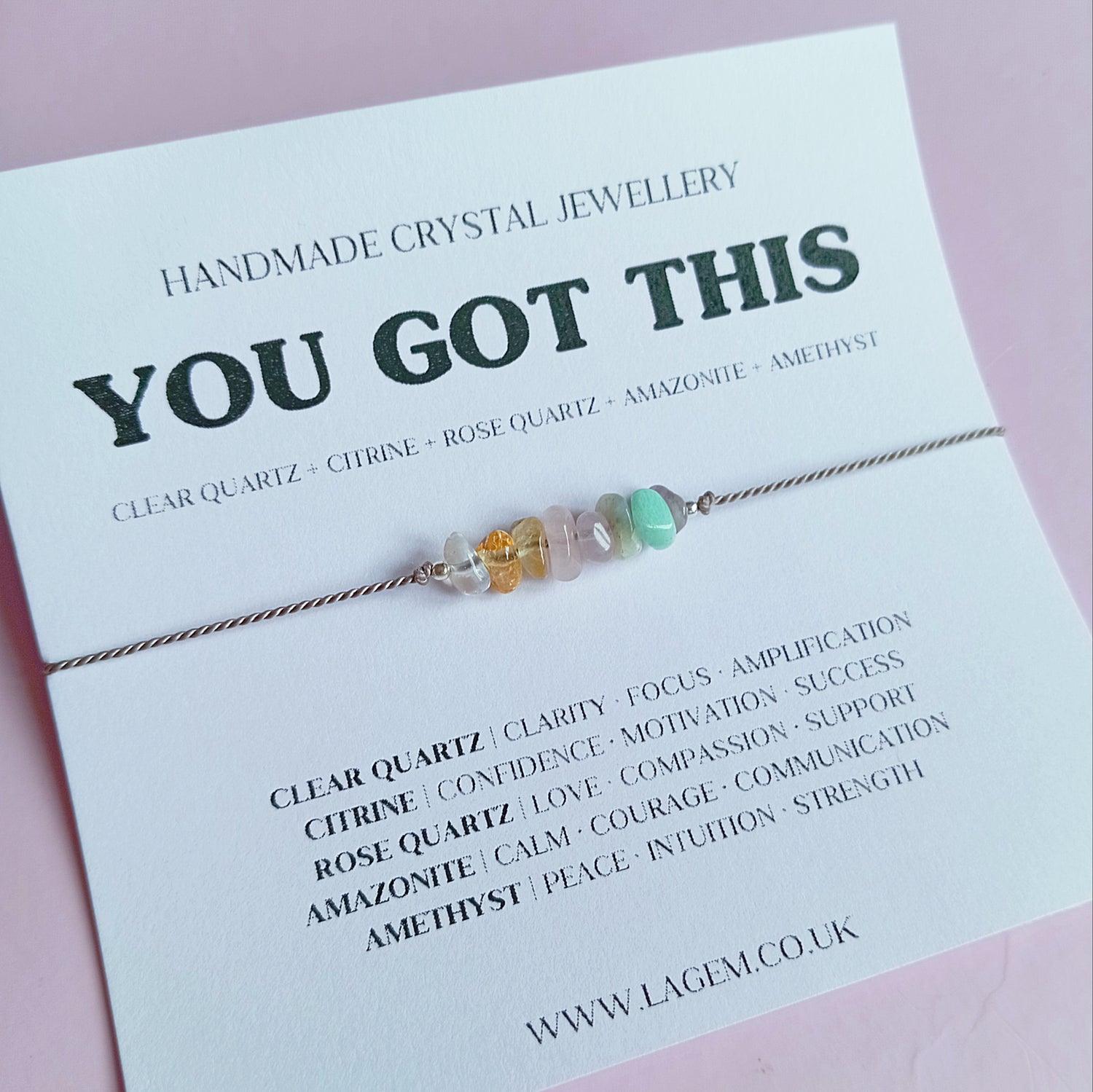 You Got This | Positive Energy Crystal Bracelet