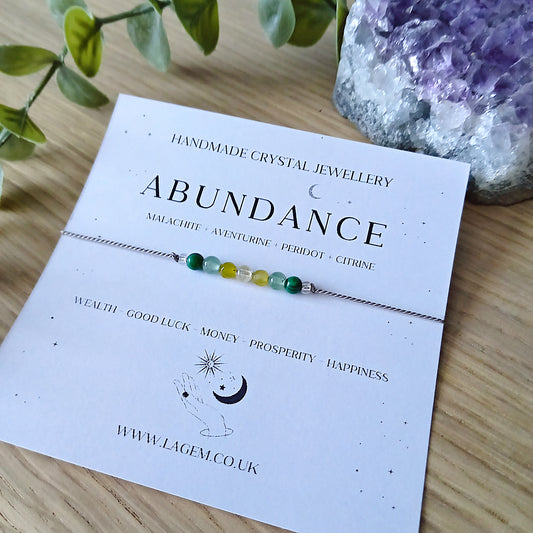 Abundance crystal bracelet for money, success, wealth