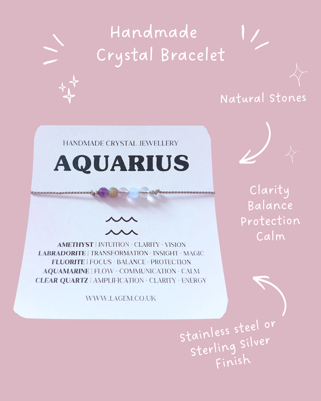 Zodiac Crystal Bracelet UK – Astrology Jewellery & Star Sign Gift