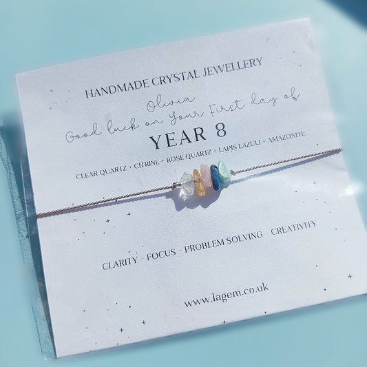 personalised back to school crystal bracelet