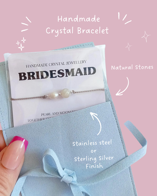 Pearl and Moonstone Bracelet | Minimalist Wedding Bracelet for Bride Bridesmaid