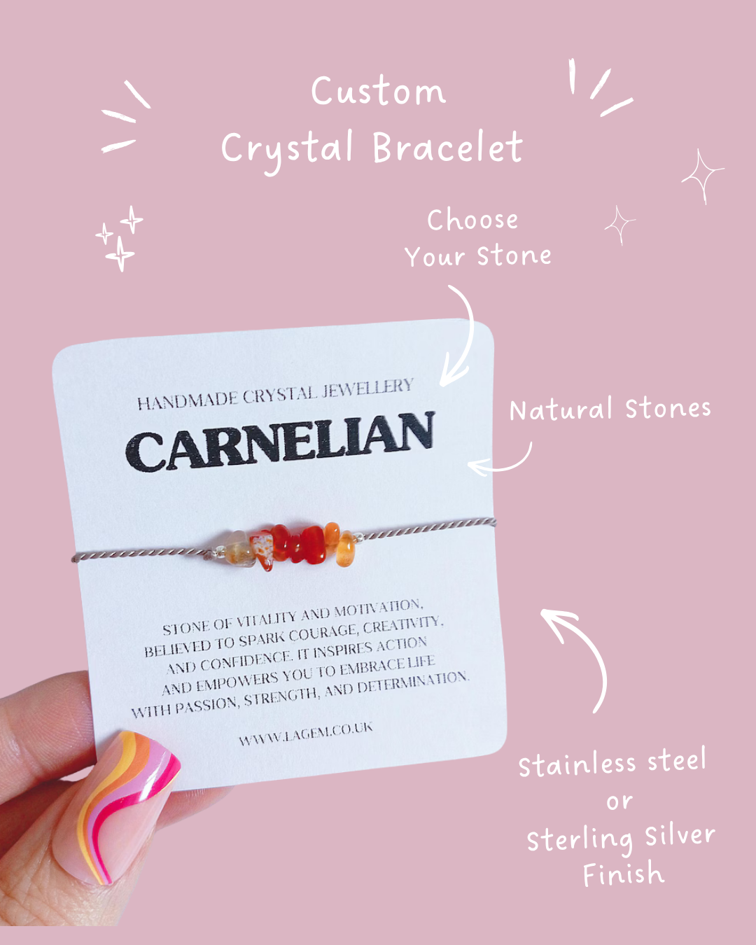 Custom Chips Crystal Bracelet | Dainty Raw Gemstone Jewellery