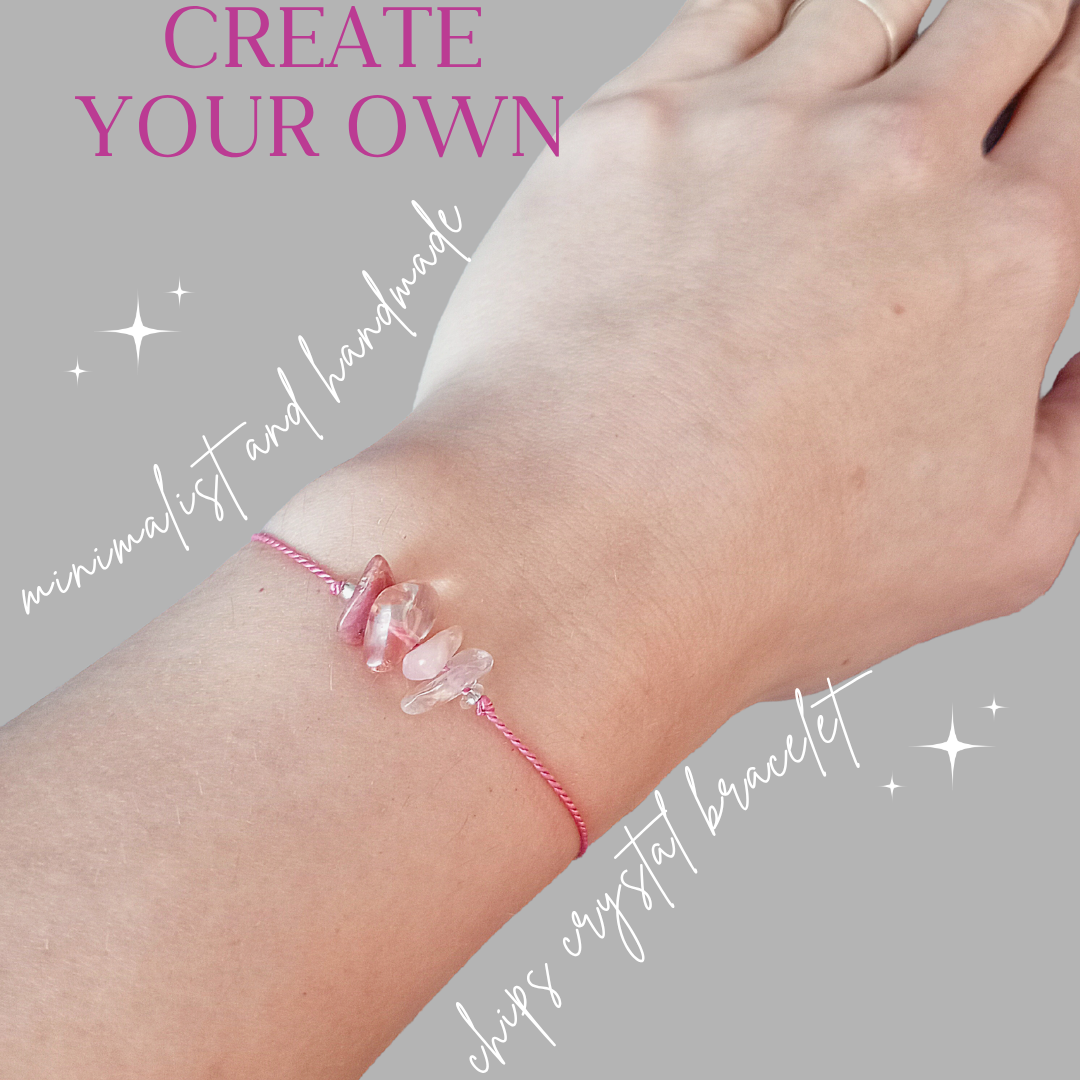 Custom handmade crystal bracelet Uk minimalist silk cord bracelet with natural stones