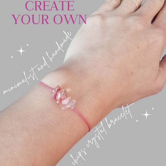 Custom handmade crystal bracelet Uk minimalist silk cord bracelet with natural stones