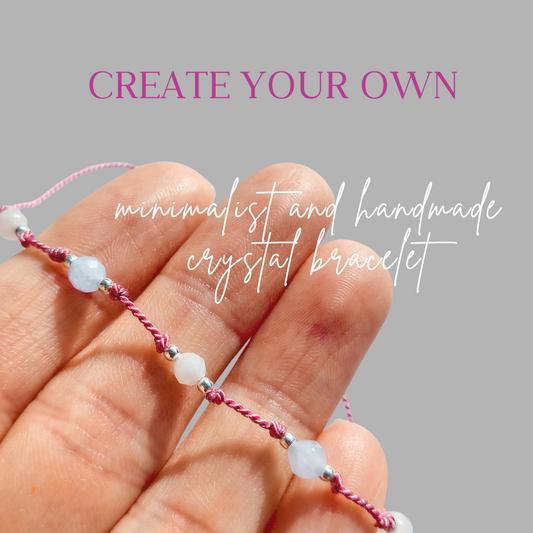 create your own crystal bracelet - minimalist silk cord bracelet with crystals UK
